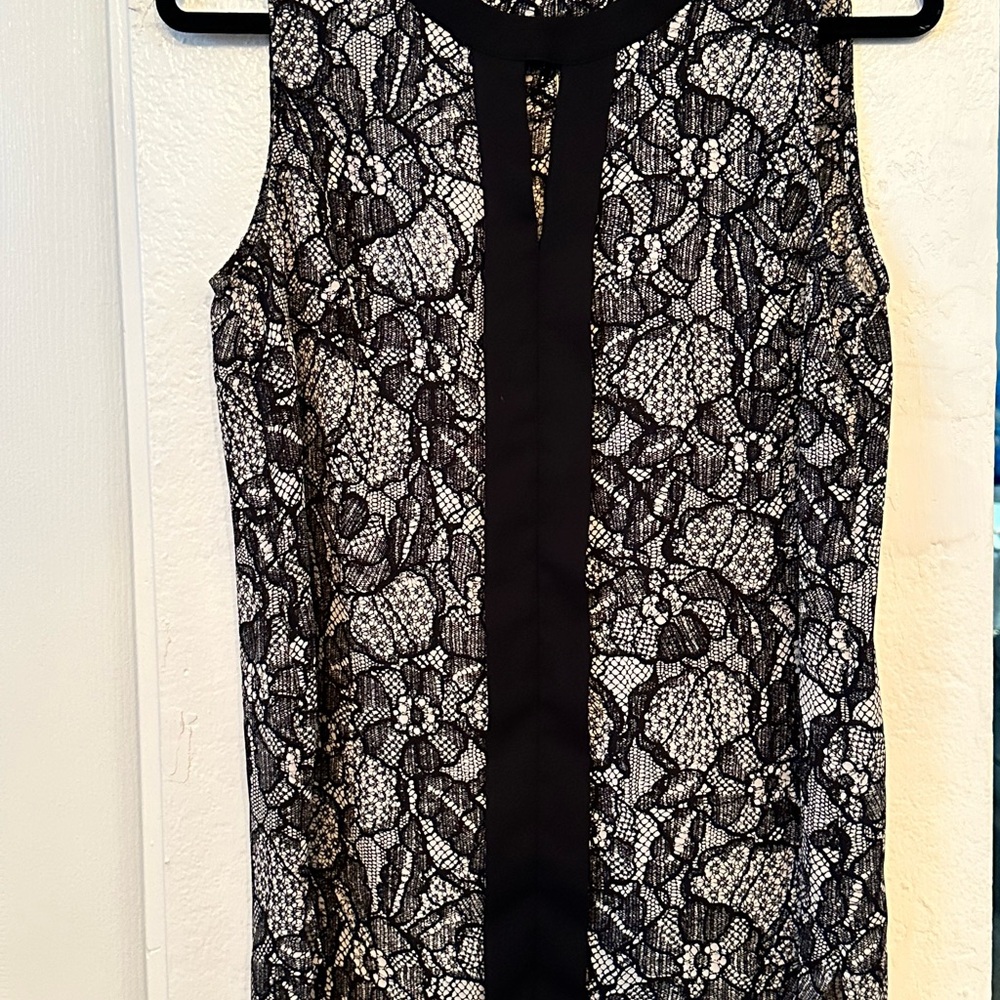 Vince Camuto Black and White Lace Skirt